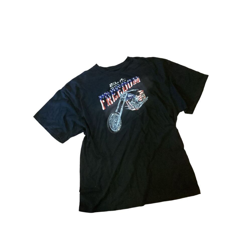 Vintage Ride On Freedom Motorcycle Biker Tee Shirt Xl